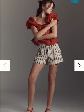 By Anthropologie Pleated Printed Shorts size 8